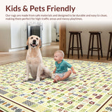 Ultra Soft Area Rug, Non Slip, Stain Resistant, Washable Area Rugs for Living Room, Bedroom, Contemporary Neutral Circular Design(Gold)
