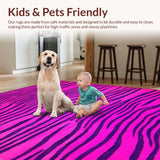 Ultra Soft Area Rug, Non Slip, Stain Resistant, Washable Area Rugs for Living Room, Bedroom, Soft Pink Animal Themed Decor(Purple)