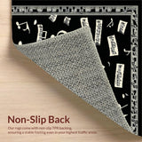 Ultra Soft Area Rug, Non Slip, Stain Resistant, Washable Area Rugs for Living Room, Bedroom, Chic Black and White Musical Aesthetics(Black)