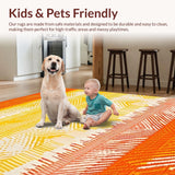 Ultra Soft Area Rug, Non Slip, Stain Resistant, Washable Area Rugs for Living Room, Bedroom, Contemporary Irregular Gradient Aesthetic(Orange)