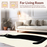 Ultra Soft Area Rug, Non Slip, Stain Resistant, Washable Area Rugs for Living Room, Bedroom, Cute Black Cat Kitchen Home Decor Mat(Black)