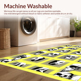 Ultra Soft Area Rug, Non Slip, Stain Resistant, Washable Area Rugs for Living Room, Bedroom, Eclectic Quirky Bone Pattern(Black)