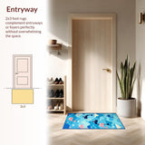 Ultra Soft Area Rug, Non Slip, Stain Resistant, Washable Area Rugs for Living Room, Bedroom, Lively Coastal Escape Imagery(Blue)
