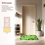 Ultra Soft Area Rug, Non Slip, Stain Resistant, Washable Area Rugs for Living Room, Bedroom, Artistic Mushroom L-Shaped Washable Kitchen Decor(Green)