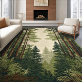 Ultra Soft Area Rug, Non Slip, Stain Resistant, Washable Area Rugs for Living Room, Bedroom, Cozy Earthy Tones with Leaf Patterns(Brown)