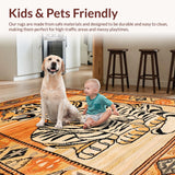 Ultra Soft Area Rug, Non Slip, Stain Resistant, Washable Area Rugs for Living Room, Bedroom, Elegant Textured Animal Print(Orange)