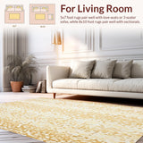 Ultra Soft Area Rug, Non Slip, Stain Resistant, Washable Area Rugs for Living Room, Bedroom, Beige Faux Deer Skin with Subtle Animal Print and Elegant Runner Form(Gold)