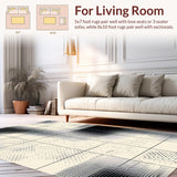 Ultra Soft Area Rug, Non Slip, Stain Resistant, Washable Area Rugs for Living Room, Bedroom, Eclectic Bold Animal Design(Beige)