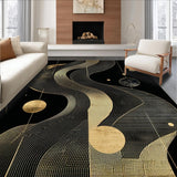 Ultra Soft Area Rug, Non Slip, Stain Resistant, Washable Area Rugs for Living Room, Bedroom, Modern Artistic Textured Finish(Gold)