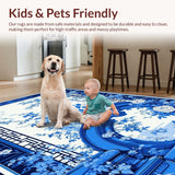Charming White and Blue Tiled Design(Blue)
