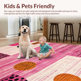 Ultra Soft Area Rug, Non Slip, Stain Resistant, Washable Area Rugs for Living Room, Bedroom, Stylish Whimsical Cheetah Pattern(Pink)