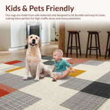 Ultra Soft Area Rug, Non Slip, Stain Resistant, Washable Area Rugs for Living Room, Bedroom, Elegant White and Beige Trellis(Gray)