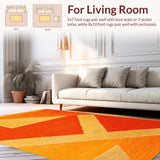Ultra Soft Area Rug, Non Slip, Stain Resistant, Washable Area Rugs for Living Room, Bedroom, Durable Modern Orange Entryway Accent Carpet(Orange)