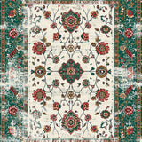 Ultra Soft Area Rug, Non Slip, Stain Resistant, Washable Area Rugs for Living Room, Bedroom, Artful Distressed Color Play(White)