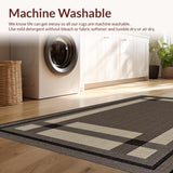 Ultra Soft Area Rug, Non Slip, Stain Resistant, Washable Area Rugs for Living Room, Bedroom, Contemporary Rustic Checkerboard Elegance(Beige)
