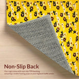 Ultra Soft Area Rug, Non Slip, Stain Resistant, Washable Area Rugs for Living Room, Bedroom, Lively Sunny Botanical Elegance(Yellow)