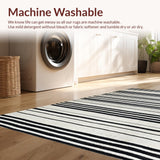 Ultra Soft Area Rug, Non Slip, Stain Resistant, Washable Area Rugs for Living Room, Bedroom, Contemporary Black White Rug(Black)