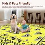 Ultra Soft Area Rug, Non Slip, Stain Resistant, Washable Area Rugs for Living Room, Bedroom, Quirky Garden-Inspired Art Piece(Yellow)