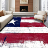 Ultra Soft Area Rug, Non Slip, Stain Resistant, Washable Area Rugs for Living Room, Bedroom, Bold Aged Flag Aesthetic(Red)