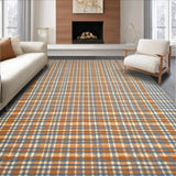 Ultra Soft Area Rug, Non Slip, Stain Resistant, Washable Area Rugs for Living Room, Bedroom, Dynamic Colorful Lattice Appeal(Orange)