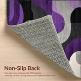 Ultra Soft Area Rug, Non Slip, Stain Resistant, Washable Area Rugs for Living Room, Bedroom, Dynamic Contemporary Striped Aesthetic(Purple)