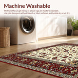 Ultra Soft Area Rug, Non Slip, Stain Resistant, Washable Area Rugs for Living Room, Bedroom, Vintage Inspired Area(White)