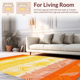Ultra Soft Area Rug, Non Slip, Stain Resistant, Washable Area Rugs for Living Room, Bedroom, Contemporary Irregular Gradient Aesthetic(Orange)