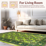 Ultra Soft Area Rug, Non Slip, Stain Resistant, Washable Area Rugs for Living Room, Bedroom, Distressed Vintage Living Room Non-Shedding Rug(Green)