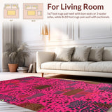 Ultra Soft Area Rug, Non Slip, Stain Resistant, Washable Area Rugs for Living Room, Bedroom, Vibrant Pink Animal Aesthetic(Pink)
