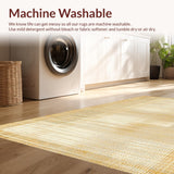 Ultra Soft Area Rug, Non Slip, Stain Resistant, Washable Area Rugs for Living Room, Bedroom, Textured Jute Boho Inspired Design(Gold)