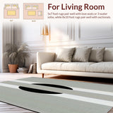 Ultra Soft Area Rug, Non Slip, Stain Resistant, Washable Area Rugs for Living Room, Bedroom, Modern Geometric Striped Area Rug Black & White Design(Gray)
