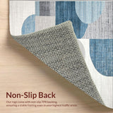 Ultra Soft Area Rug, Non Slip, Stain Resistant, Washable Area Rugs for Living Room, Bedroom, Contemporary Area Rug Abstract Blue & Grey(Gray)