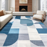 Ultra Soft Area Rug, Non Slip, Stain Resistant, Washable Area Rugs for Living Room, Bedroom, Chic Abstract Soft Surface Design(Blue)
