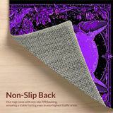 Ultra Soft Area Rug, Non Slip, Stain Resistant, Washable Area Rugs for Living Room, Bedroom, Dark Fantasy Alphabet Design(Purple)