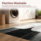 Ultra Soft Area Rug, Non Slip, Stain Resistant, Washable Area Rugs for Living Room, Bedroom, Shadow Stripe Woven Rug Elegant Entryway Floor Accent(Gray)