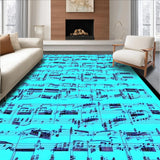 Ultra Soft Area Rug, Non Slip, Stain Resistant, Washable Area Rugs for Living Room, Bedroom, Innovative Abstract Music Vibes(Blue)