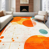 Ultra Soft Area Rug, Non Slip, Stain Resistant, Washable Area Rugs for Living Room, Bedroom, Striking Retro Artistic Expression(Orange)