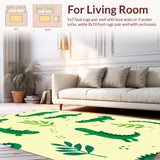 Ultra Soft Area Rug, Non Slip, Stain Resistant, Washable Area Rugs for Living Room, Bedroom, Vibrant Animal Motif for Kids(Green)