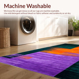 Ultra Soft Area Rug, Non Slip, Stain Resistant, Washable Area Rugs for Living Room, Bedroom, Abstract Splashed Color Rug(Purple)