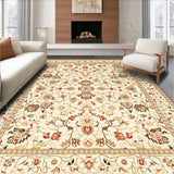 Ultra Soft Area Rug, Non Slip, Stain Resistant, Washable Area Rugs for Living Room, Bedroom, Sophisticated Beige Area Featuring Intricate Floral Design Elements(Beige)