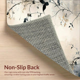 Artistic Nature Inspired Area with Fluttering Wing and Petal Design(Beige)