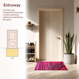 Ultra Soft Area Rug, Non Slip, Stain Resistant, Washable Area Rugs for Living Room, Bedroom, Expressive Pink Animal Motif(Pink)