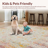 Ultra Soft Area Rug, Non Slip, Stain Resistant, Washable Area Rugs for Living Room, Bedroom, Boho Chic Area Non Slip Indoor Throw(Gray)