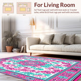 Ultra Soft Area Rug, Non Slip, Stain Resistant, Washable Area Rugs for Living Room, Bedroom, Elegant Boho Chic Area(White)