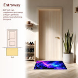 Ultra Soft Area Rug, Non Slip, Stain Resistant, Washable Area Rugs for Living Room, Bedroom, Dynamic Colorful Stellar Patterns(Purple)