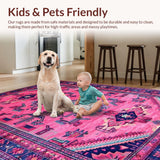 Ultra Soft Area Rug, Non Slip, Stain Resistant, Washable Area Rugs for Living Room, Bedroom, Rustic Pink Cowgirl Aesthetic(Pink)