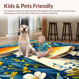 Lively Earth Tone Mushroom Print(Blue)