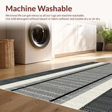 Ultra Soft Area Rug, Non Slip, Stain Resistant, Washable Area Rugs for Living Room, Bedroom, Chic Monochrome Diamond Motif(Gray)
