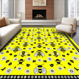 Ultra Soft Area Rug, Non Slip, Stain Resistant, Washable Area Rugs for Living Room, Bedroom, Rustic Honeycomb Inspired Art(Yellow)