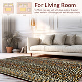 Ultra Soft Area Rug, Non Slip, Stain Resistant, Washable Area Rugs for Living Room, Bedroom, Contemporary Khaki Wildlife Influence(Brown)
